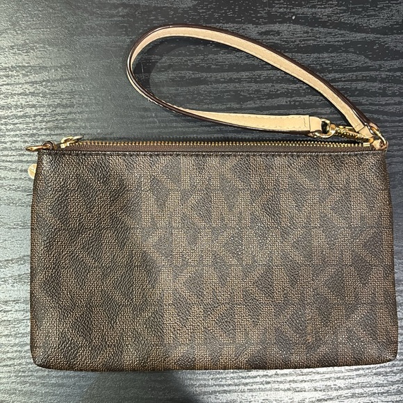 Michael Kors Dark Brown Wristlet with Gold Accents - Picture 2 of 7